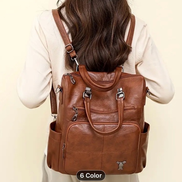 Women vintage Brown Leather Bag - Picture 3 of 11